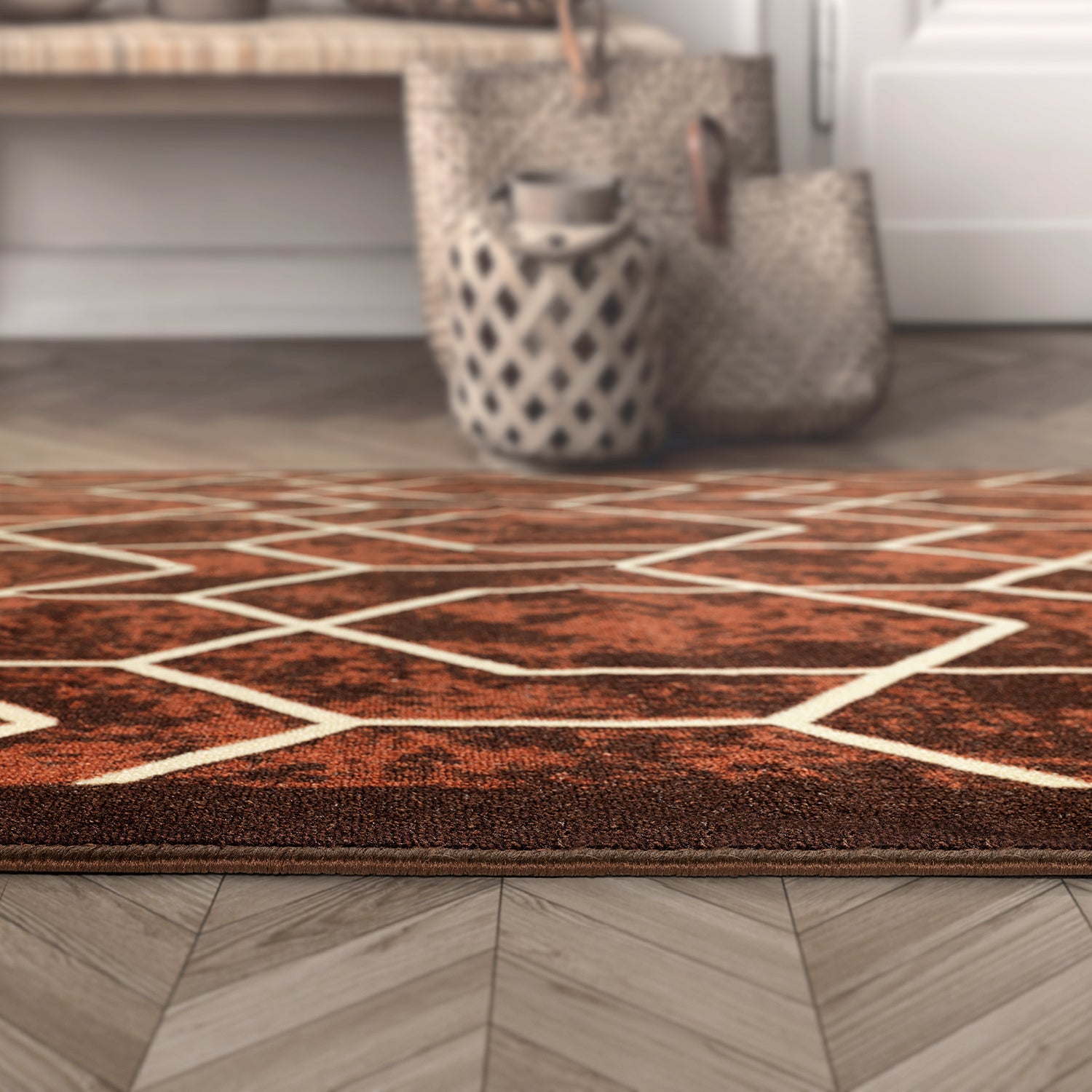 By Cocoon Washable Brown Rug